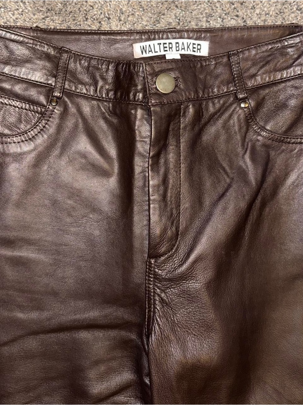 WALTER BAKER 100% Lamb Leather Pants   ORIGINAL PRICE $875.00 - Picture 2 of 7